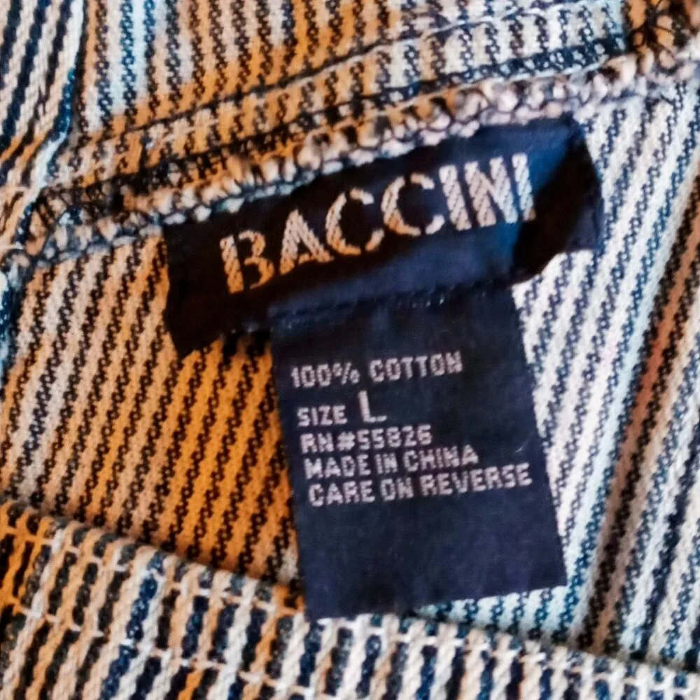 SOLD!! - Vintage Artsy Painted Baccini Denim Jean Shortalls Shorts Overalls Sz L - Picture 10 of 16